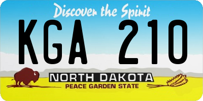 ND license plate KGA210