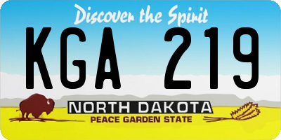 ND license plate KGA219