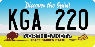 ND license plate KGA220