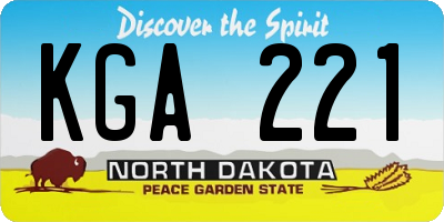 ND license plate KGA221