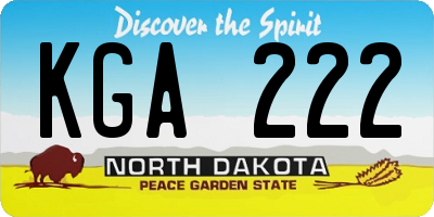ND license plate KGA222