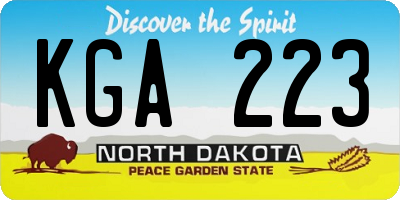 ND license plate KGA223
