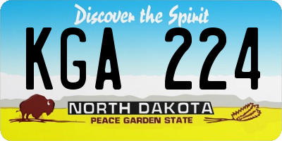 ND license plate KGA224