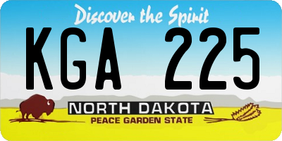 ND license plate KGA225