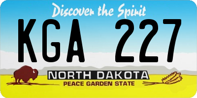 ND license plate KGA227