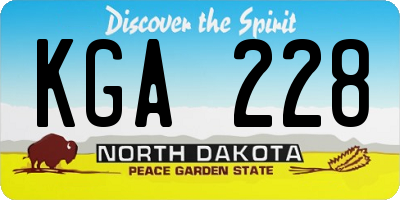 ND license plate KGA228