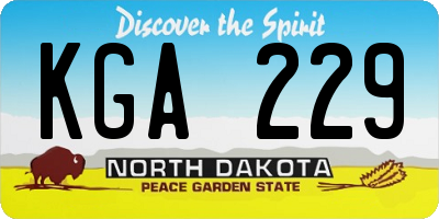 ND license plate KGA229