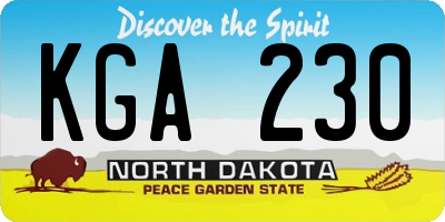 ND license plate KGA230
