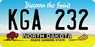 ND license plate KGA232