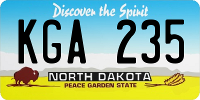 ND license plate KGA235