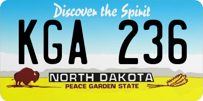 ND license plate KGA236