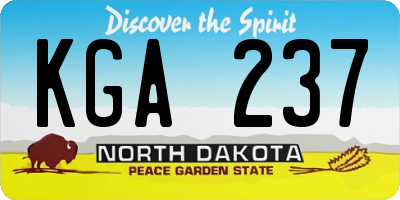 ND license plate KGA237