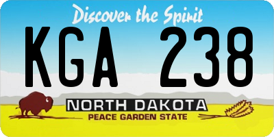 ND license plate KGA238