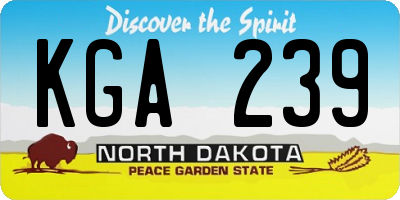 ND license plate KGA239