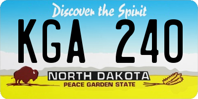 ND license plate KGA240