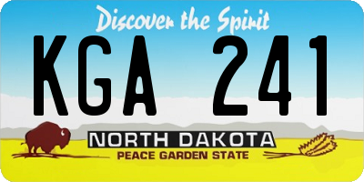 ND license plate KGA241