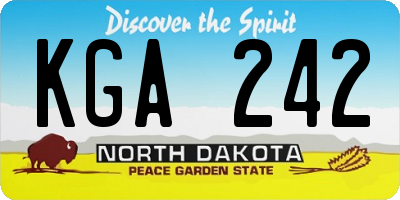 ND license plate KGA242