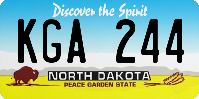 ND license plate KGA244