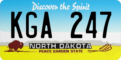 ND license plate KGA247