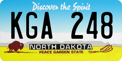 ND license plate KGA248