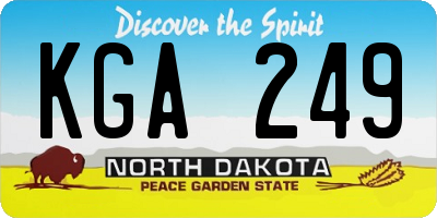 ND license plate KGA249
