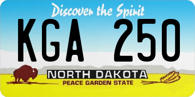 ND license plate KGA250