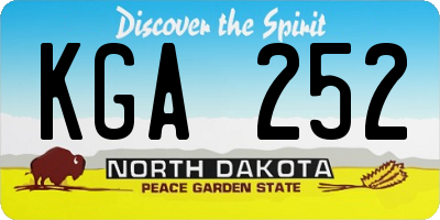 ND license plate KGA252