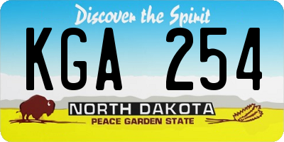 ND license plate KGA254