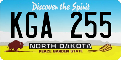 ND license plate KGA255
