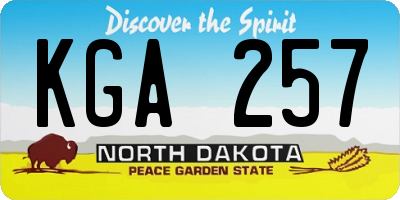 ND license plate KGA257