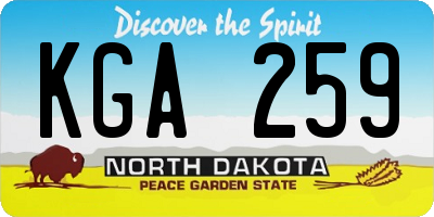 ND license plate KGA259