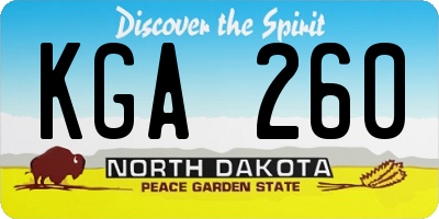 ND license plate KGA260