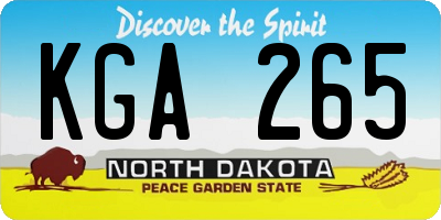 ND license plate KGA265