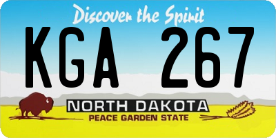 ND license plate KGA267