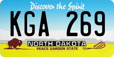 ND license plate KGA269