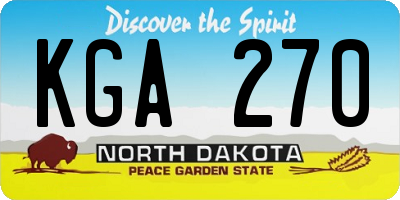ND license plate KGA270