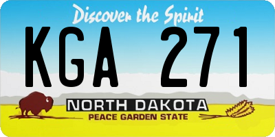 ND license plate KGA271