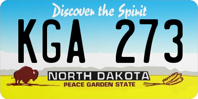 ND license plate KGA273