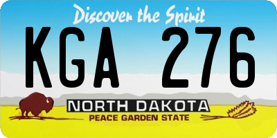 ND license plate KGA276