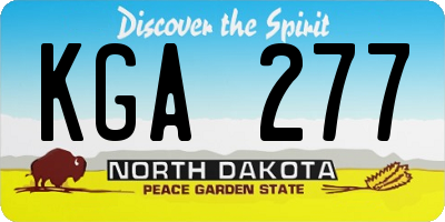 ND license plate KGA277