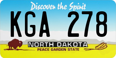 ND license plate KGA278
