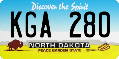ND license plate KGA280