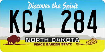 ND license plate KGA284