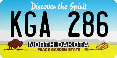 ND license plate KGA286