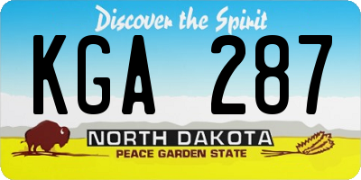 ND license plate KGA287