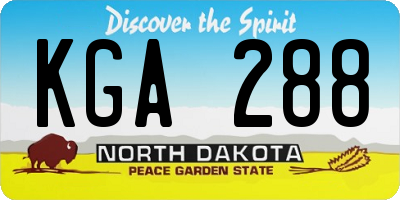 ND license plate KGA288