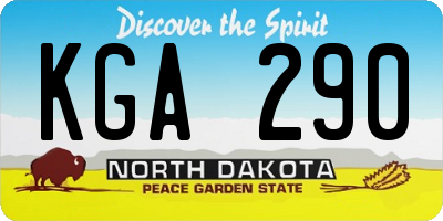 ND license plate KGA290