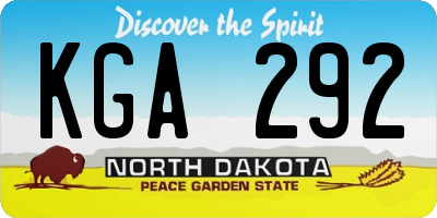 ND license plate KGA292