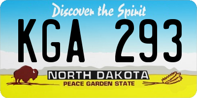 ND license plate KGA293