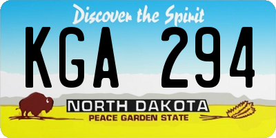 ND license plate KGA294